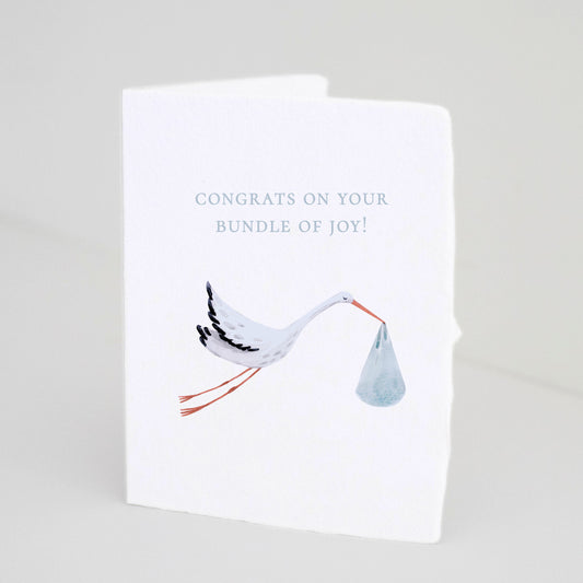 Folded - "Bundle of Joy" Baby Boy Congratulations Greeting Card