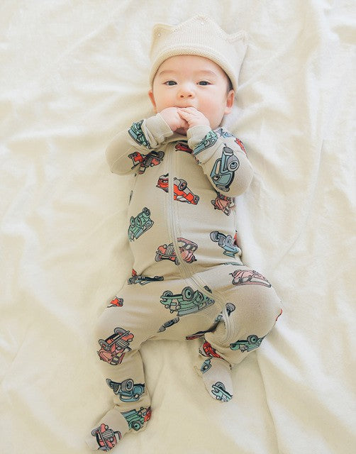 Retro Car Baby Footie