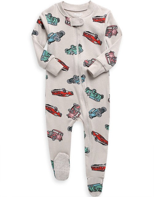 Retro Car Baby Footie