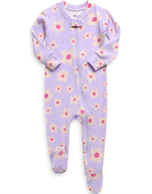 Blooming Purple Baby Footie