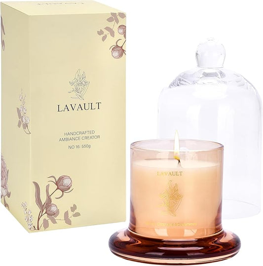 Scented Glass Jar Candles - Premium Decorative Glass Jar with Lid