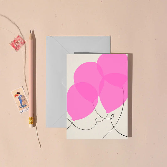 Neon Balloons Card | Birthday Cards | Celebrations Cards