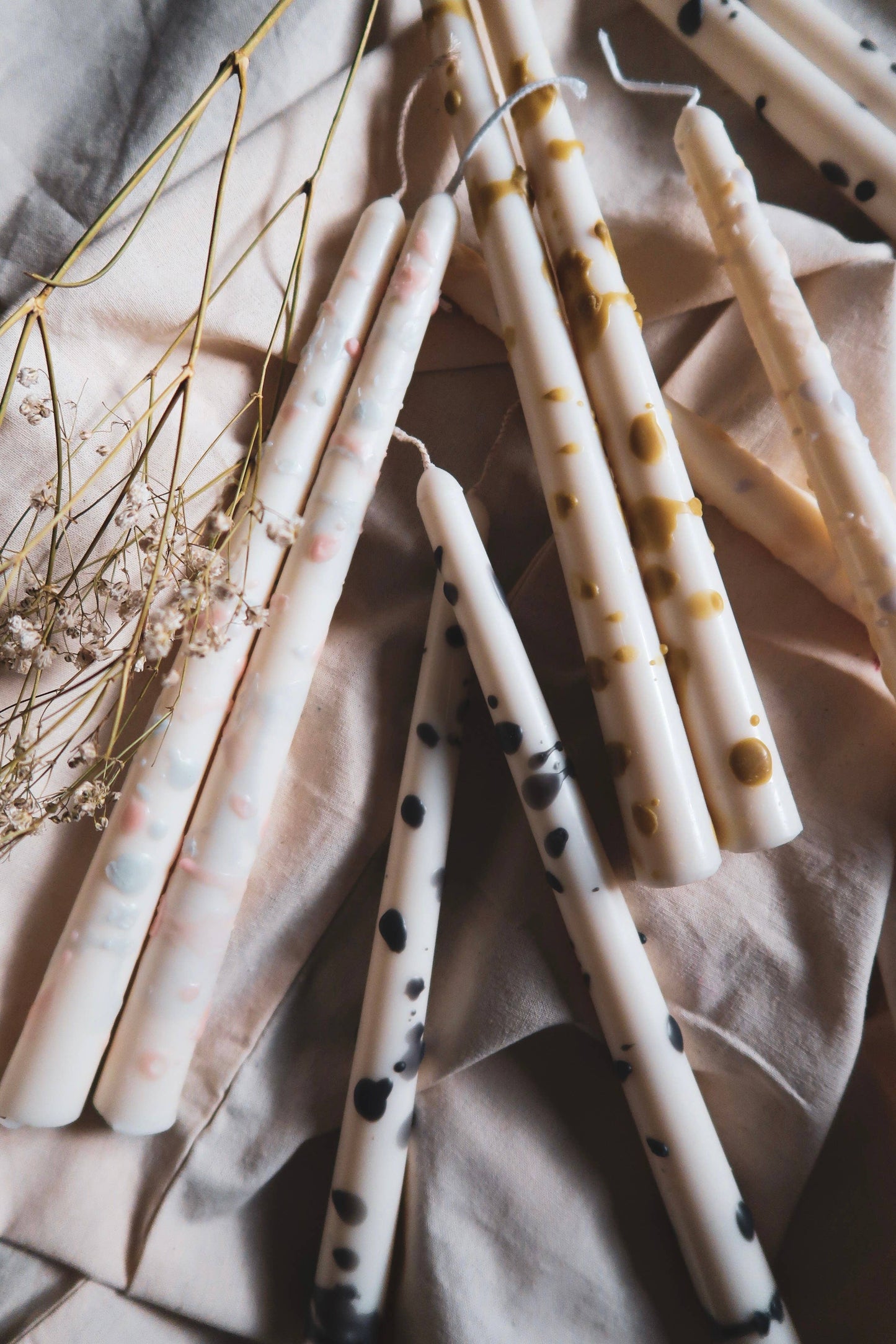 Speckle Drip Candle Set