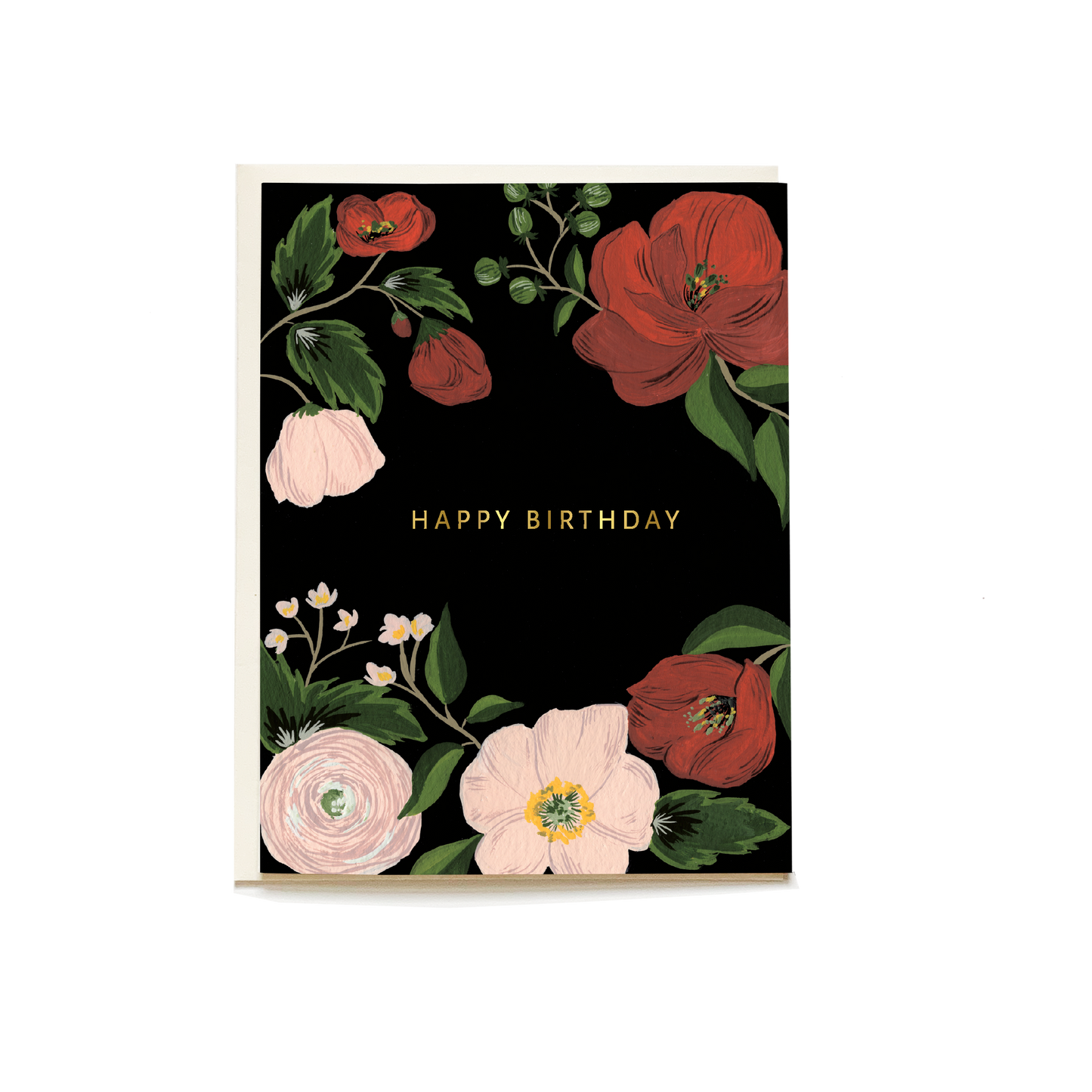 Midnight Floral Birthday Greeting Card